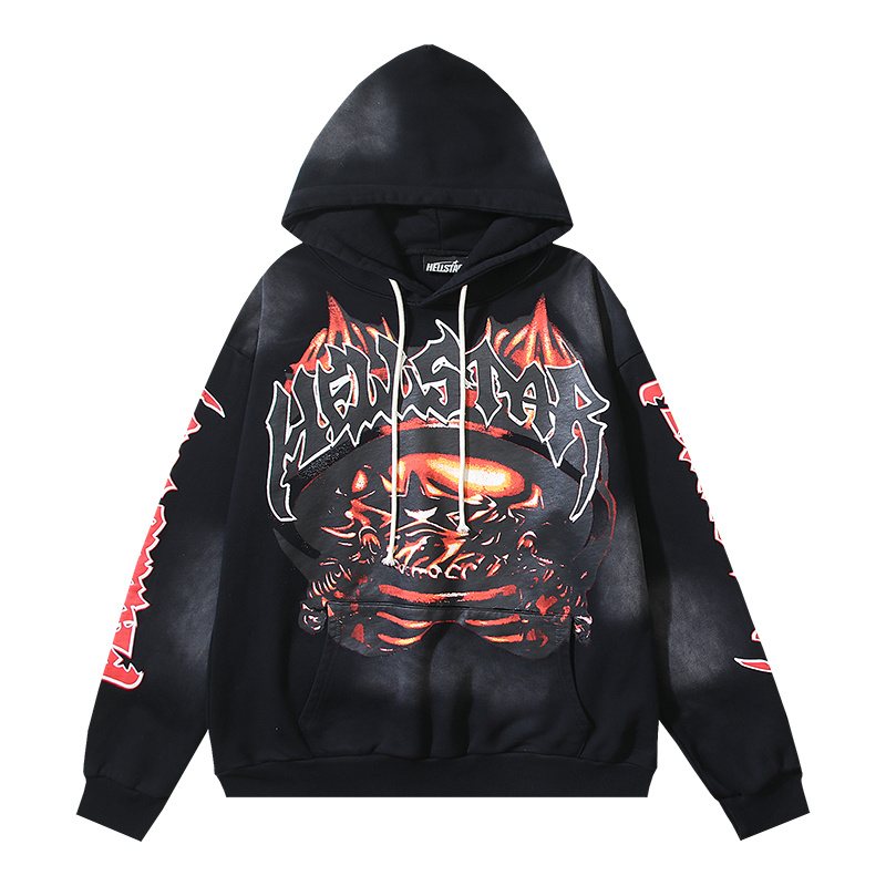 Hellstar Fiery Star Graphic Pullover Hoodie — front