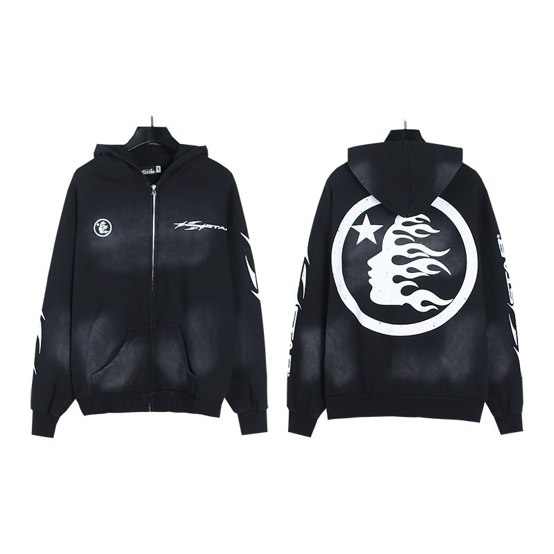Hellstar Flame-Head Full-Zip Graphic Hoodie — hero