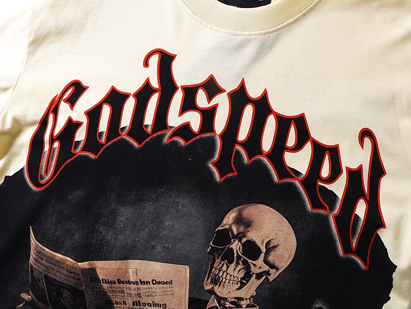 Godspeed Black Monday Skeleton Newspaper Long-Sleeve T-Shirt — detail