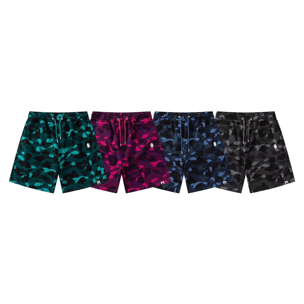 BAPE Camouflage Ape-Head Graphic Shorts — comparison