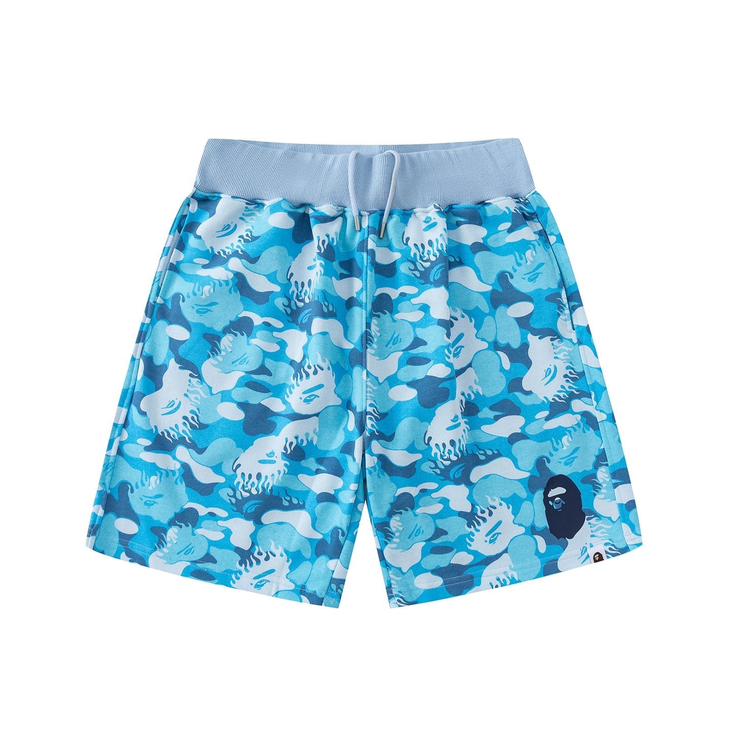 BAPE Camouflage Ape-Head Graphic Shorts — front