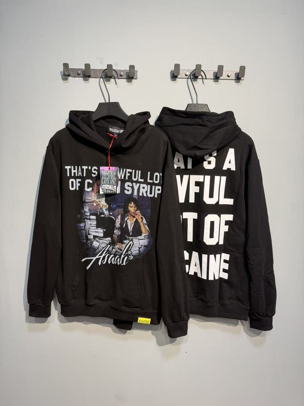 THAT'S A AWFUL LOT OF COUGH SYRUP Photo Graphic Pullover Hoodie — context