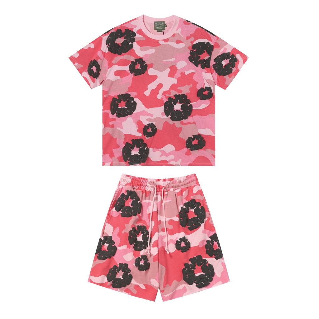 DENIM TEARS Cotton Flower Camo Short-Sleeve Set — front