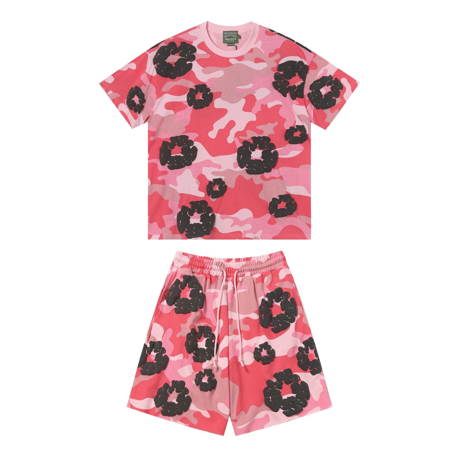 DENIM TEARS Cotton Flower Camo Short-Sleeve Set — front