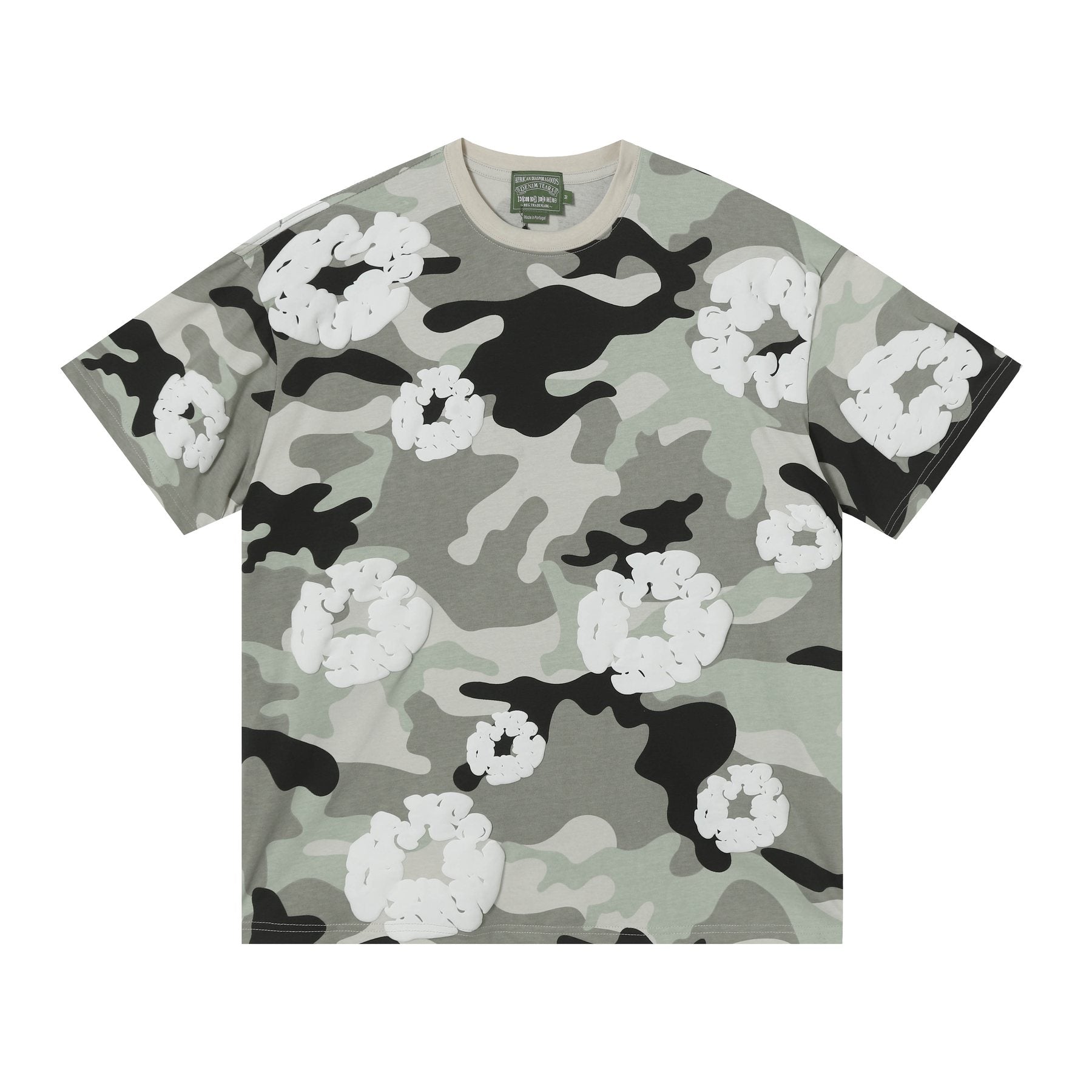 DENIM TEARS Floral Camo T-Shirt & Shorts Set — front