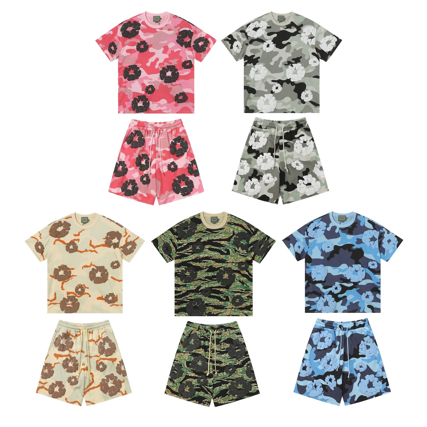DENIM TEARS Cotton Flower Camo Short-Sleeve Set — comparison