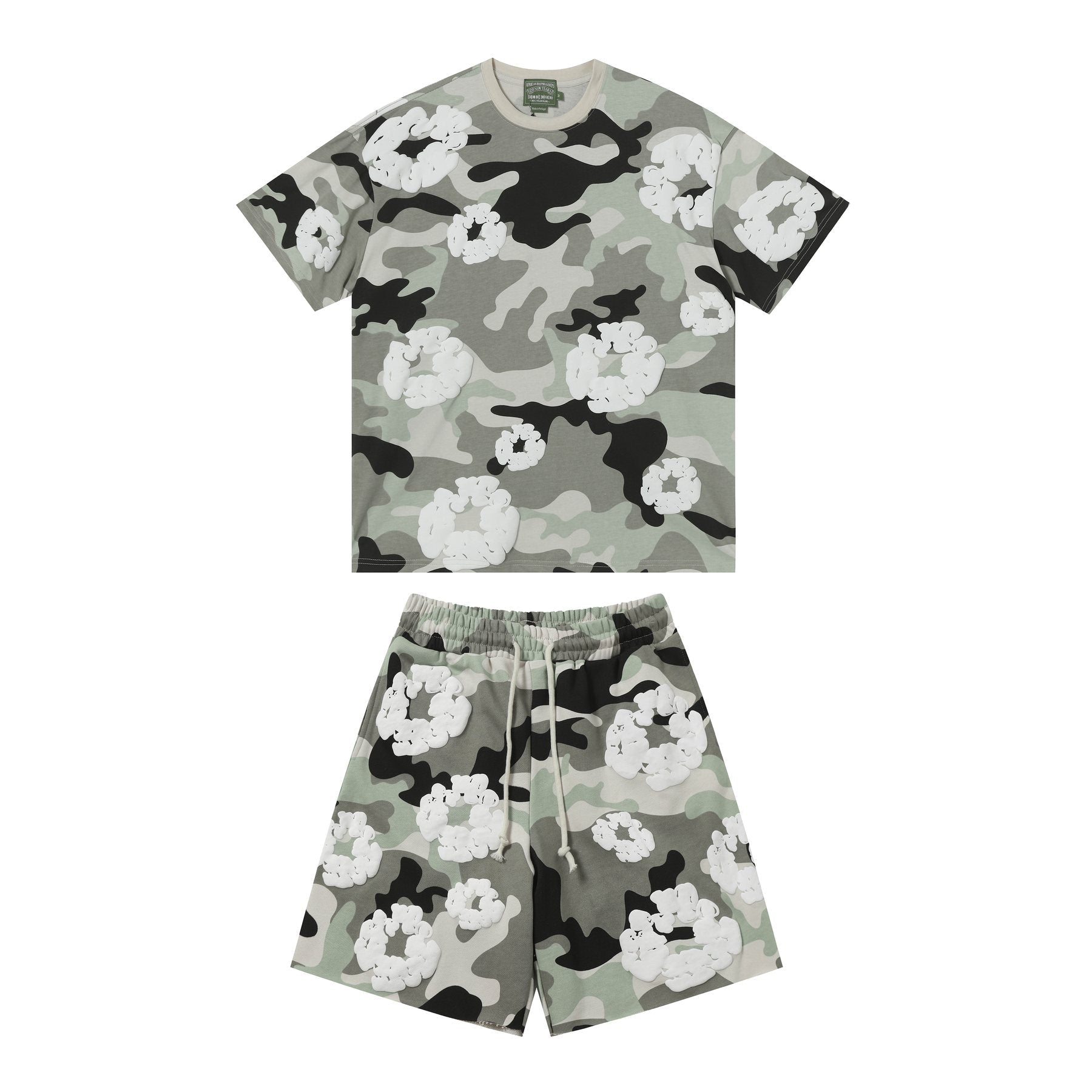 DENIM TEARS Cotton Flower Camo Short-Sleeve Set — hero