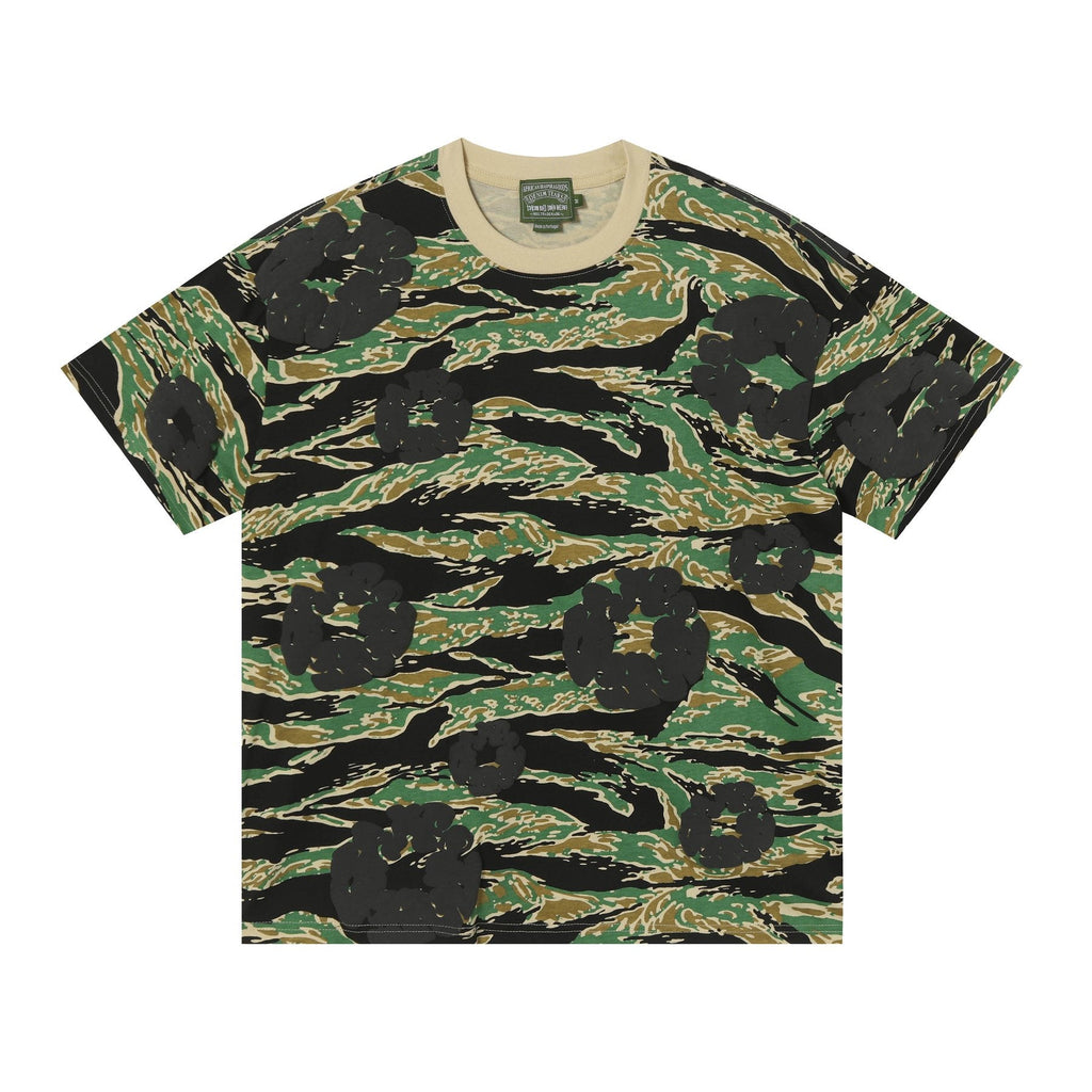 DENIM TEARS Floral Camo T-Shirt & Shorts Set — front