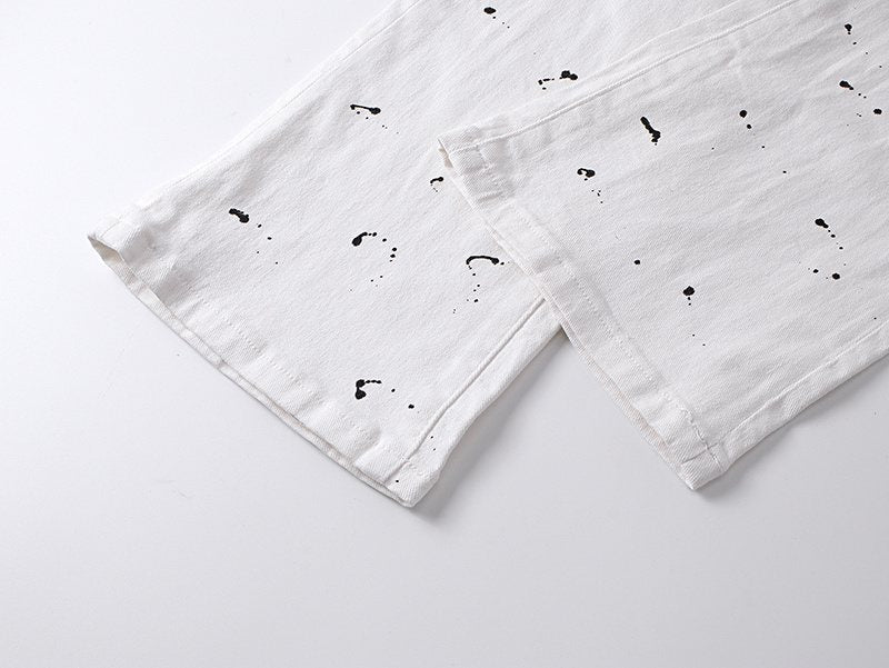 Purple Brand Paint-Splatter Denim Jeans — detail