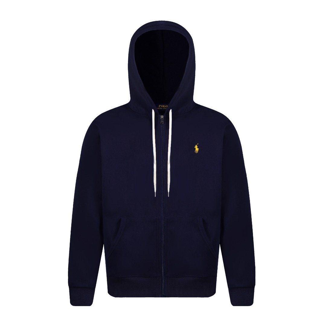 Test2-Ralph Lauren Brushed Cotton Full-Zip Hoodie — front