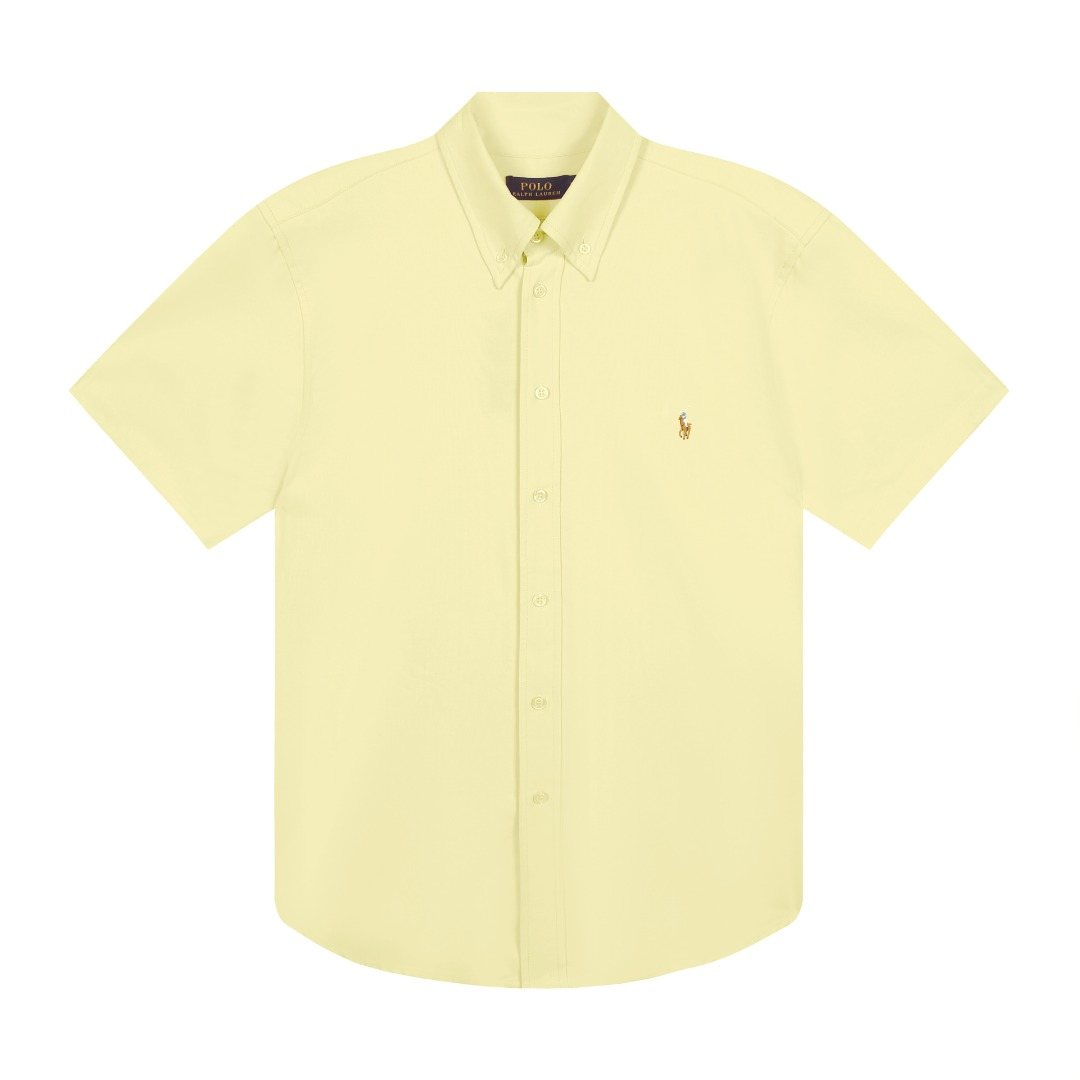 Test2-Ralph Lauren Cotton Oxford Short-Sleeve Button-Down Shirt — front