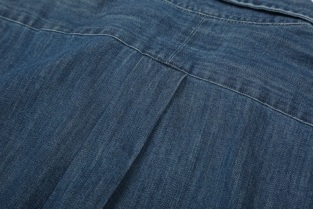 Test2-Ralph Lauren Slub Denim Short-Sleeve Button-Up Shirt — detail