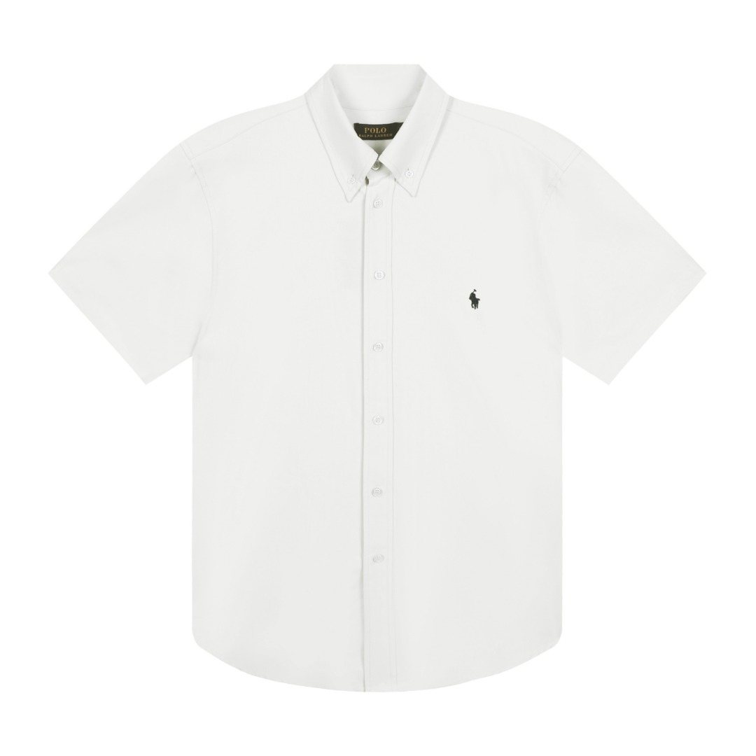 Test2-Ralph Lauren Oxford Short-Sleeve Button-Front Shirt — front