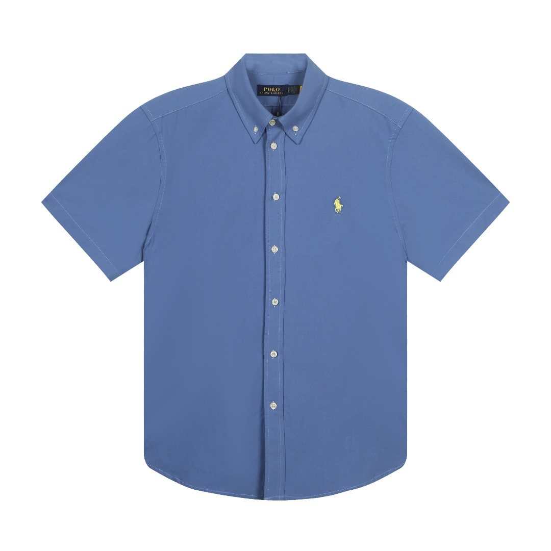 Test2-Ralph Lauren Oxford Short-Sleeve Button-Front Shirt — front