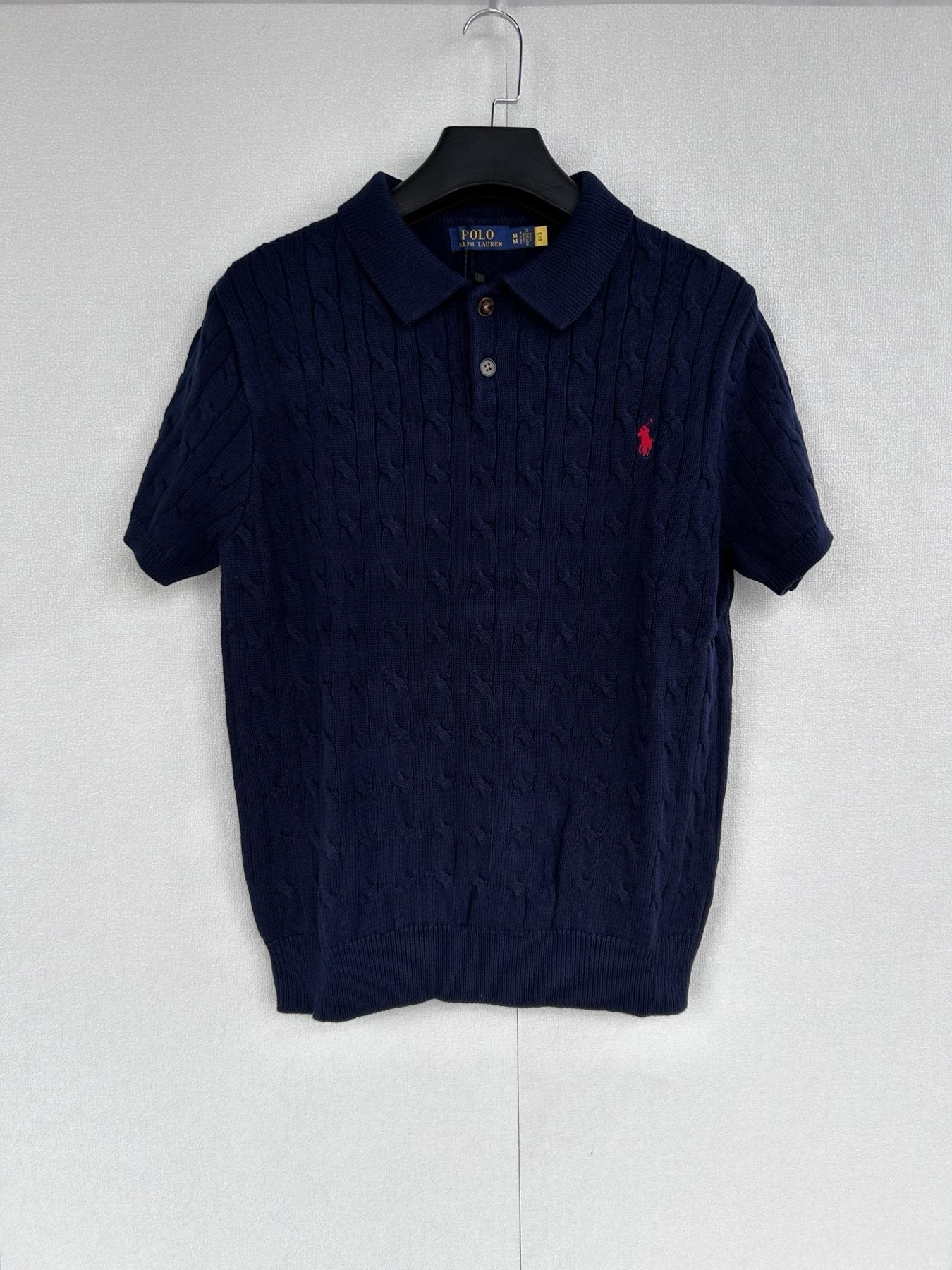 Test2-Ralph Lauren Cable-Knit Polo Shirt — front