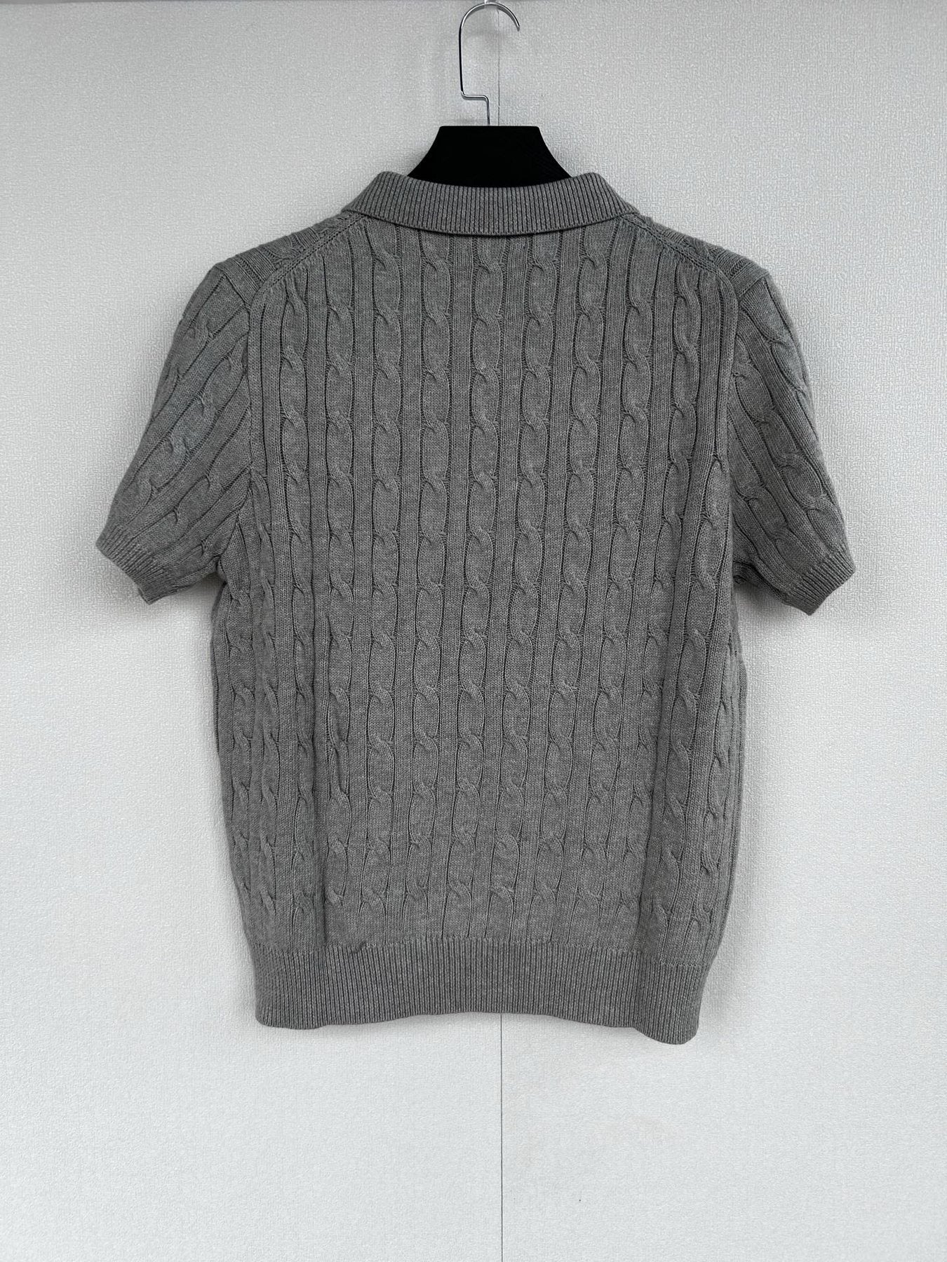 Test2-Ralph Lauren Cable-Knit Polo Shirt — back