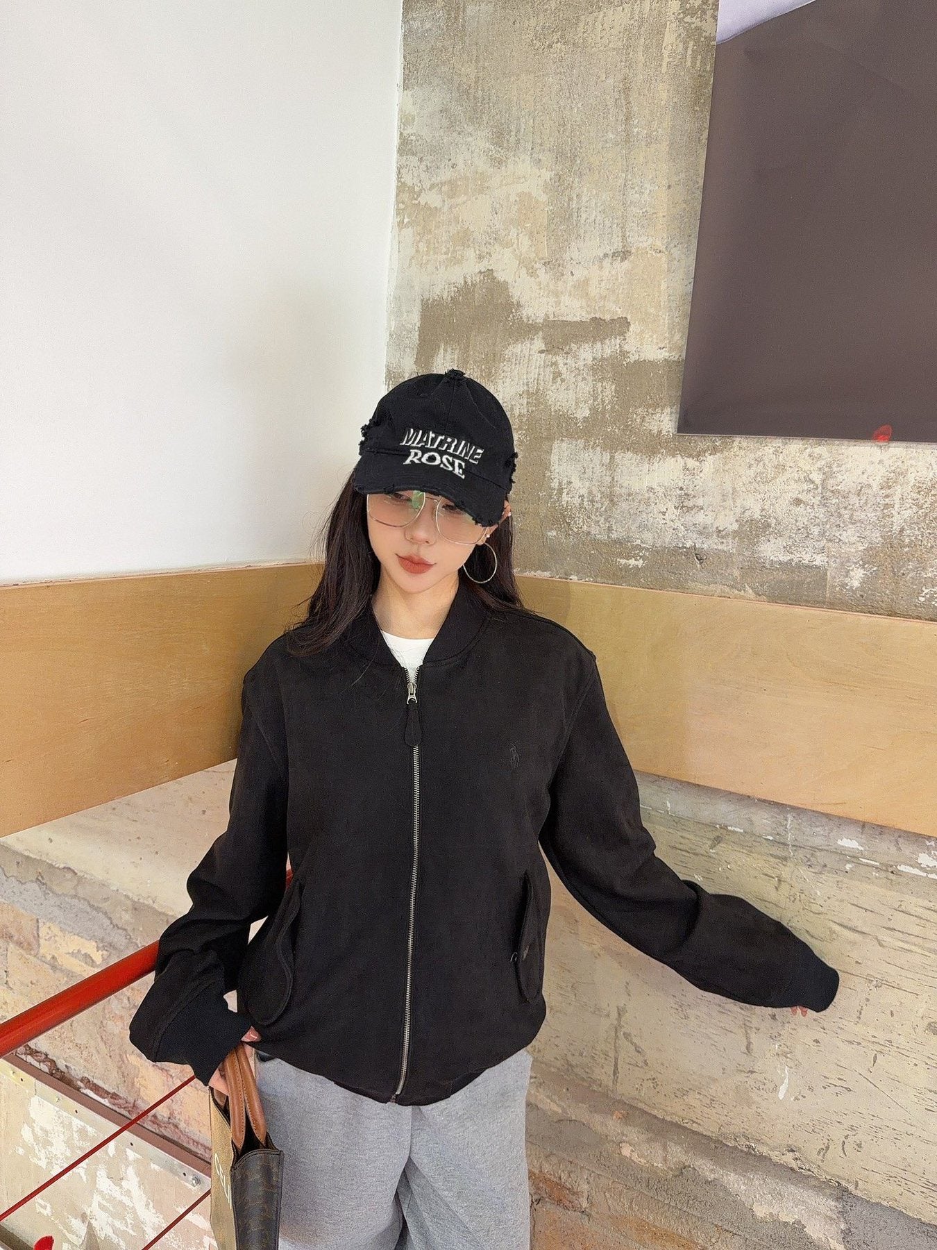 Test2-Ralph Lauren Embroidered Horse Zip-Front Jacket — model