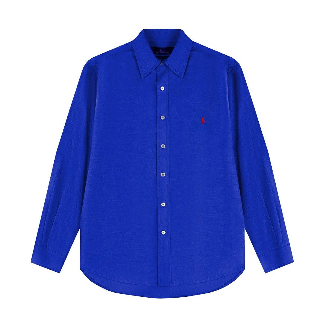 Test2-Ralph Lauren Embroidered Cotton-Blend Slub Linen Long-Sleeve Shirt — front