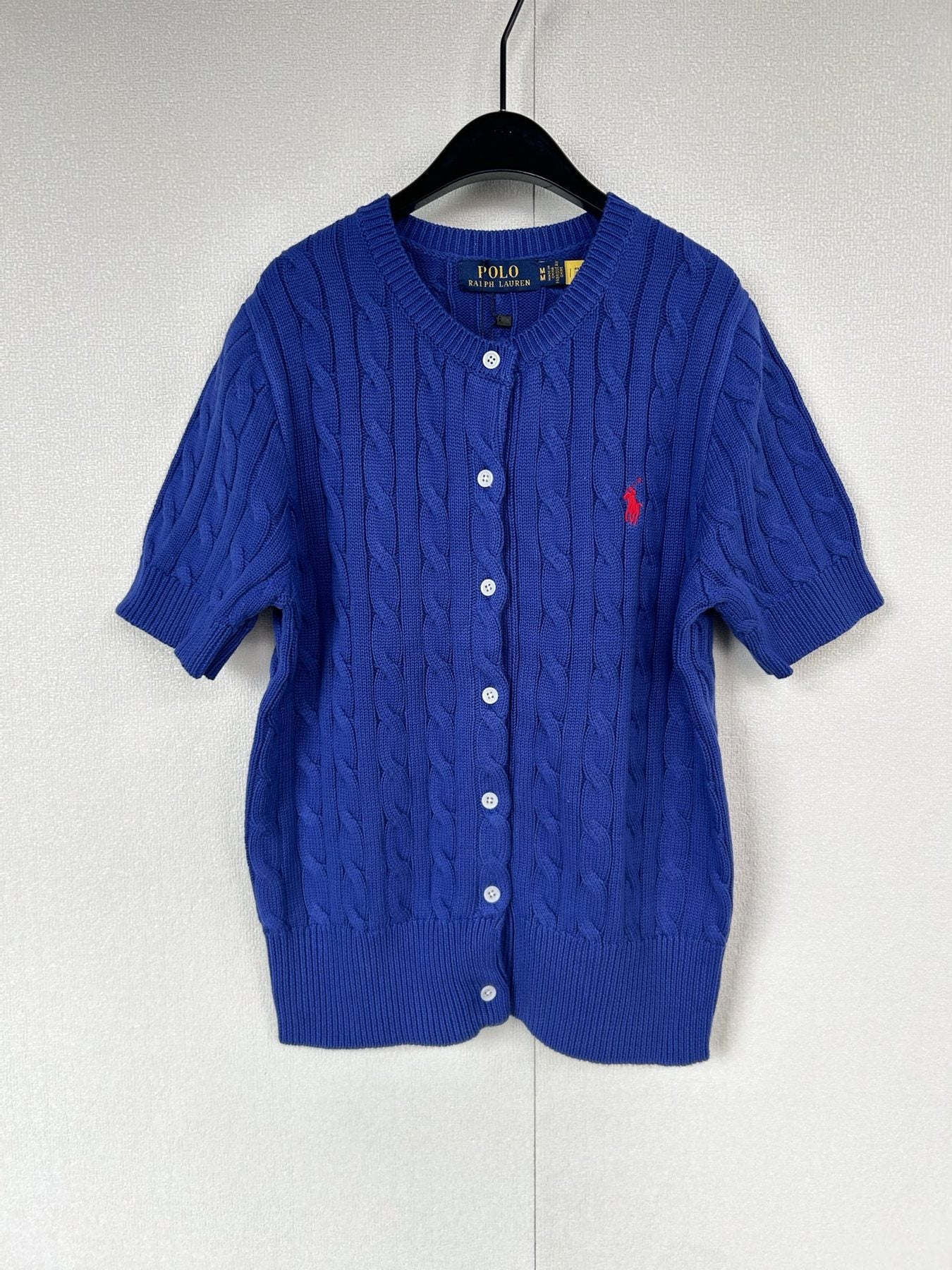 Test2-Ralph Lauren Women's Short-Sleeve Cable-Knit Cardigan — front