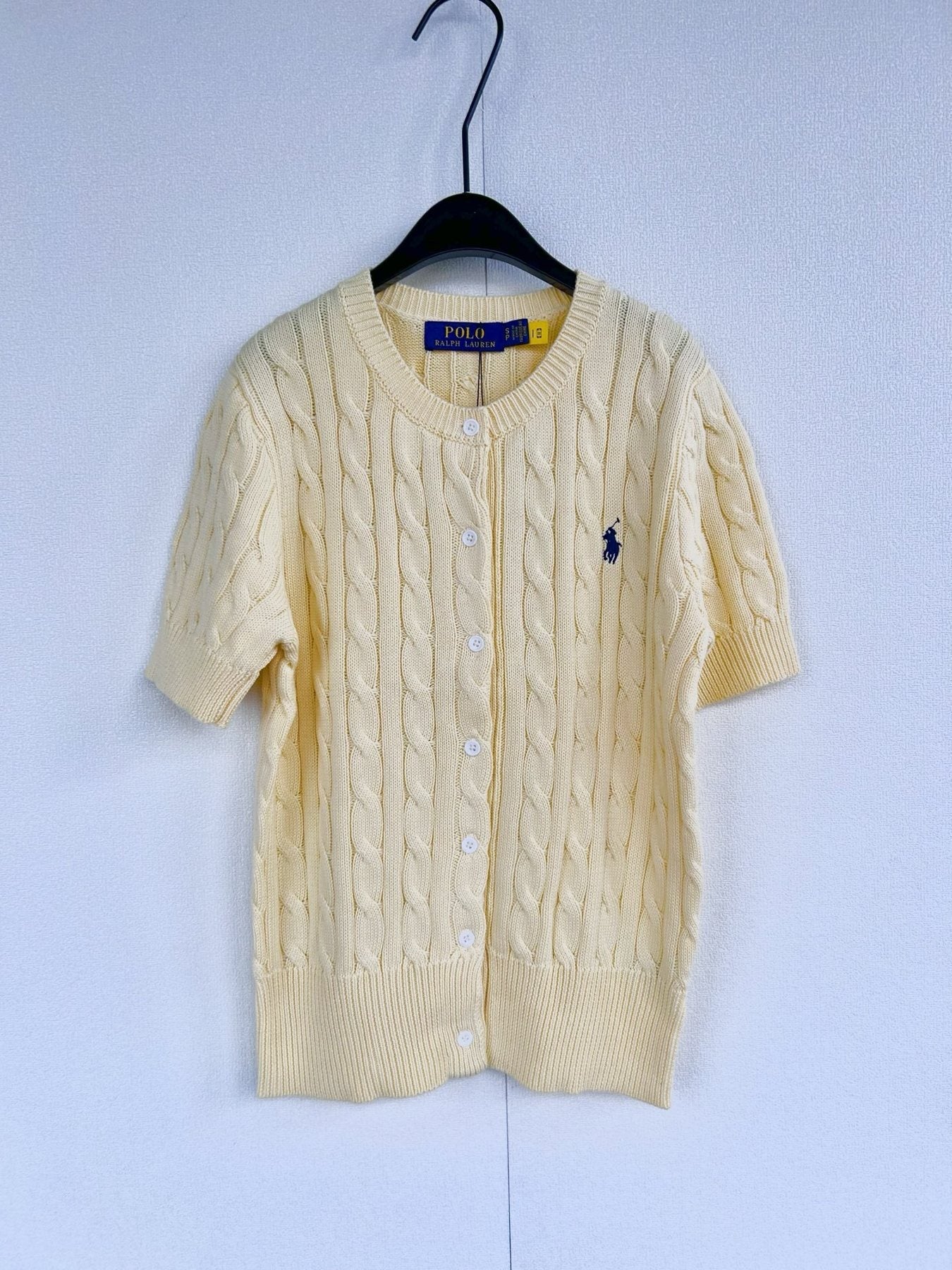 Test2-Ralph Lauren Women's Short-Sleeve Cable-Knit Cardigan — front