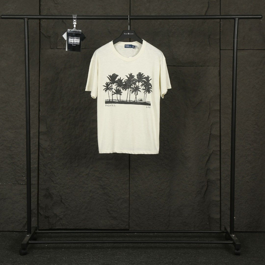 Test2-Ralph Lauren Palm Tree Slub Cotton T-Shirt — front
