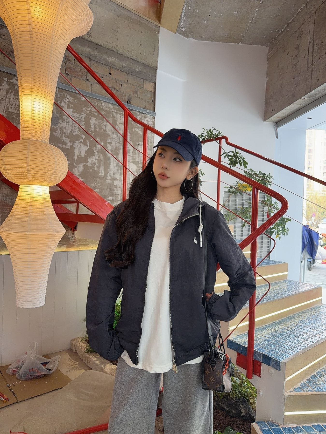 Test2-Ralph Lauren Embroidered Pony Hooded Jacket — model