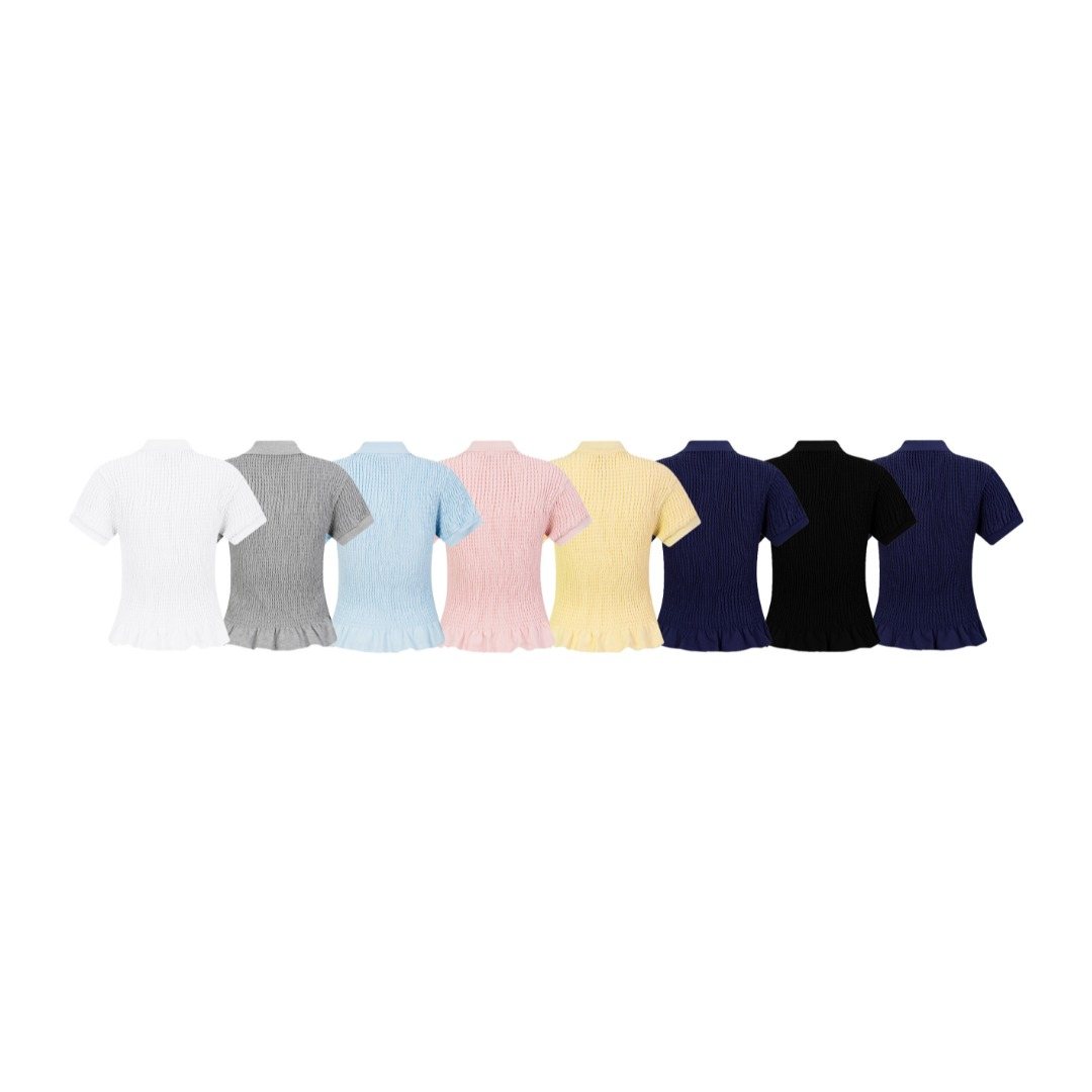 Test2-Ralph Lauren Ruffled-Hem Piqué Polo Top — front