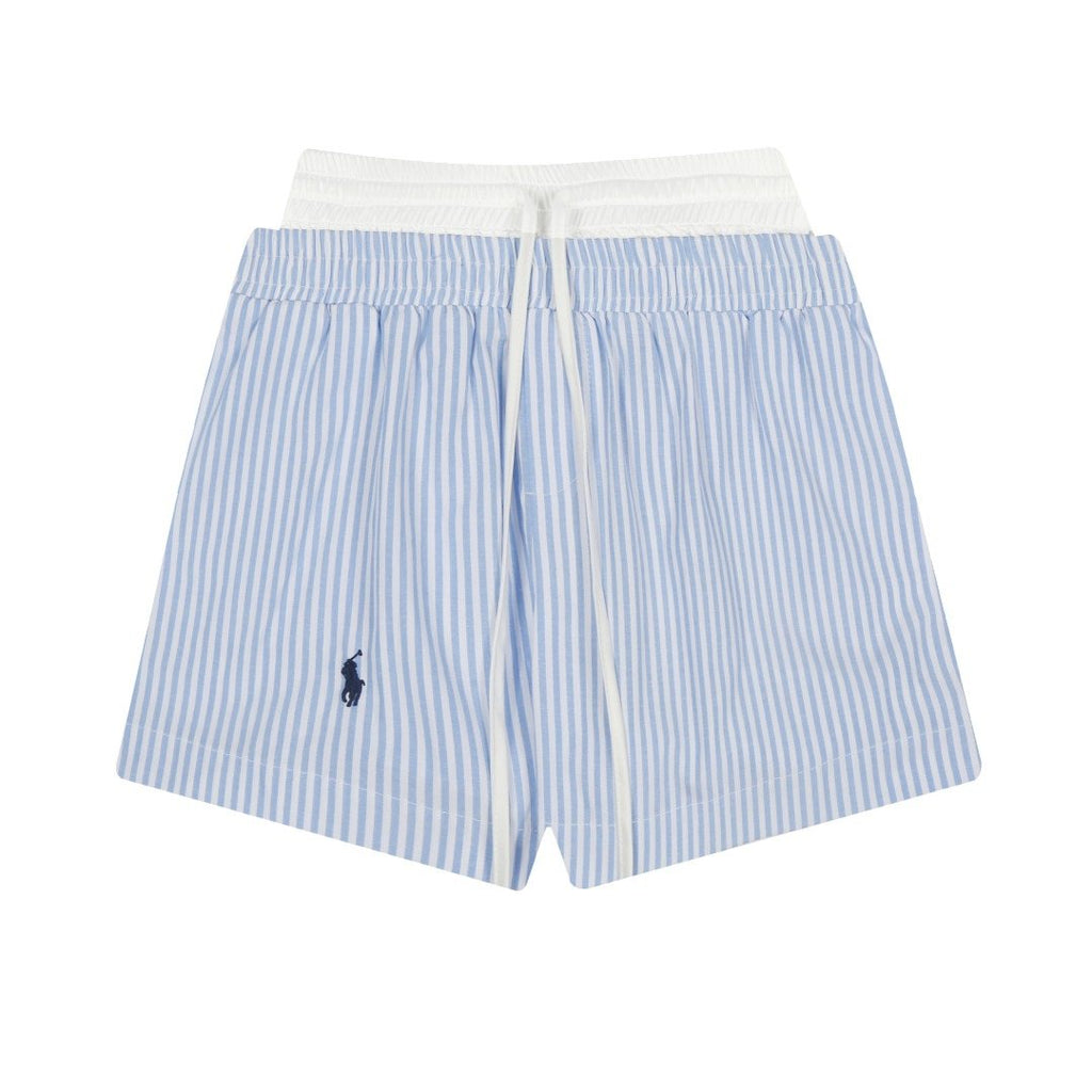 Test2-Ralph Lauren Striped Double-Waist Shorts — front