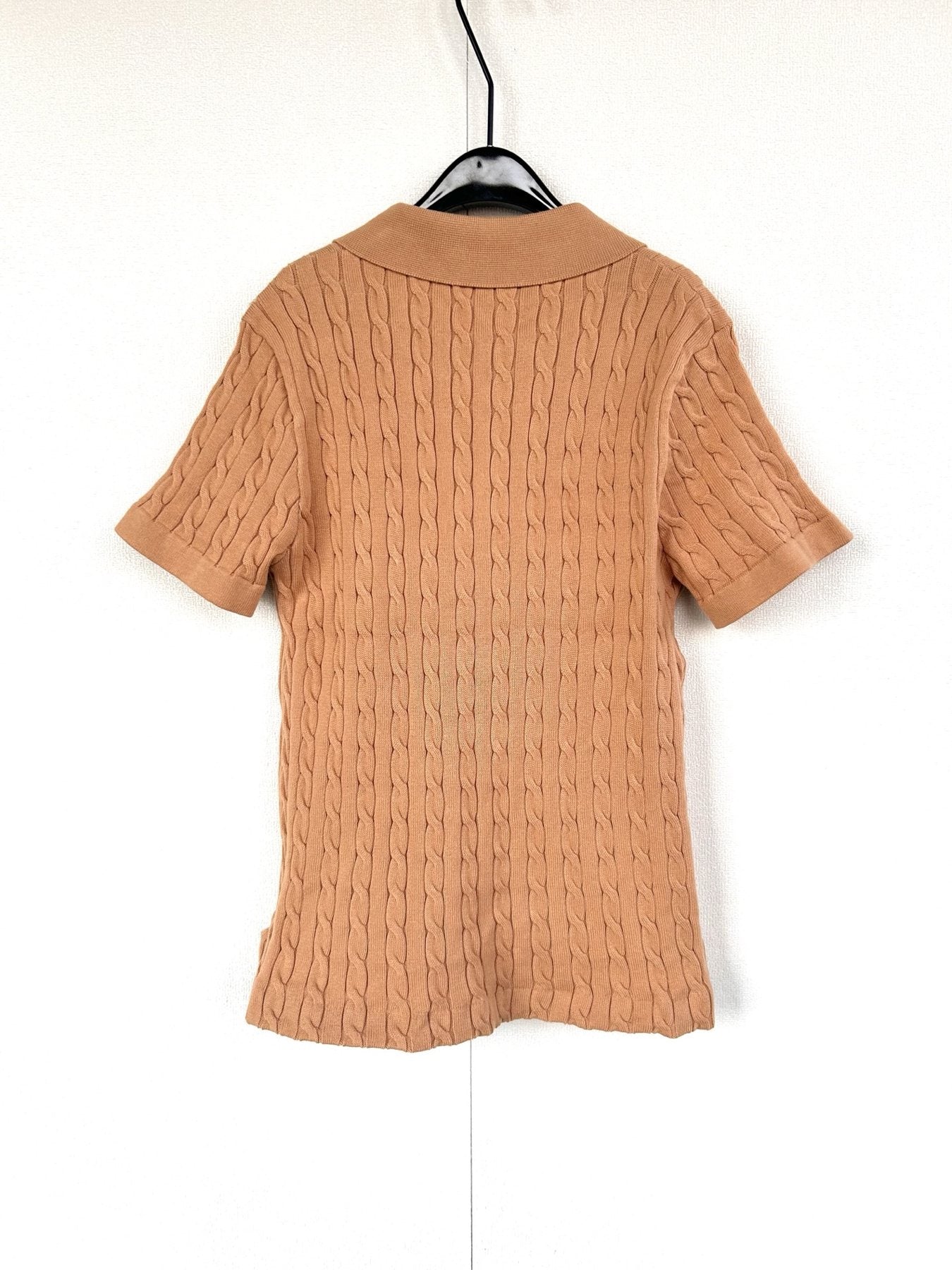 Test2-Ralph Lauren Women's Cable-Knit Short-Sleeve Polo Shirt — back