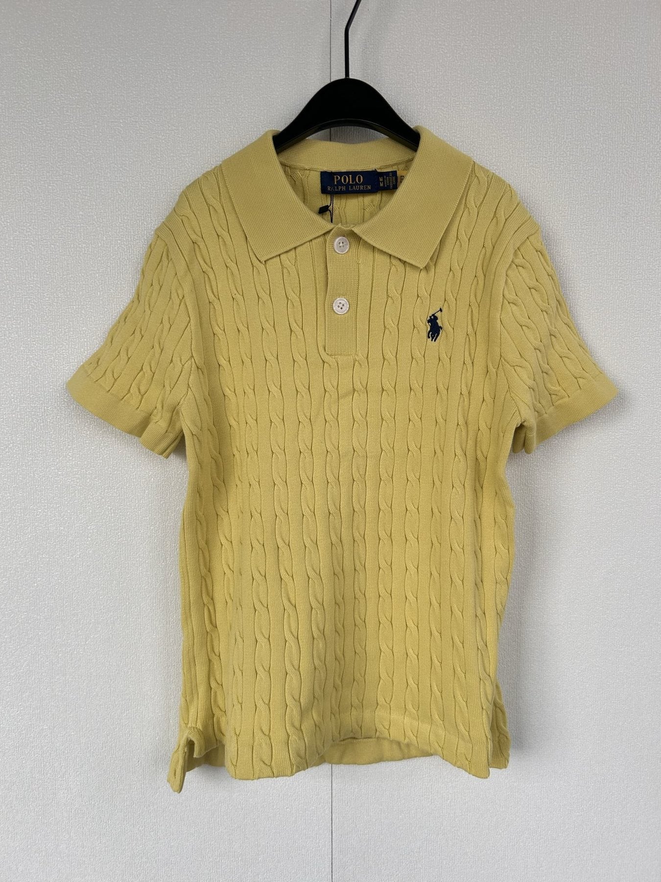 Test2-Ralph Lauren Women's Cable-Knit Short-Sleeve Polo Shirt — front