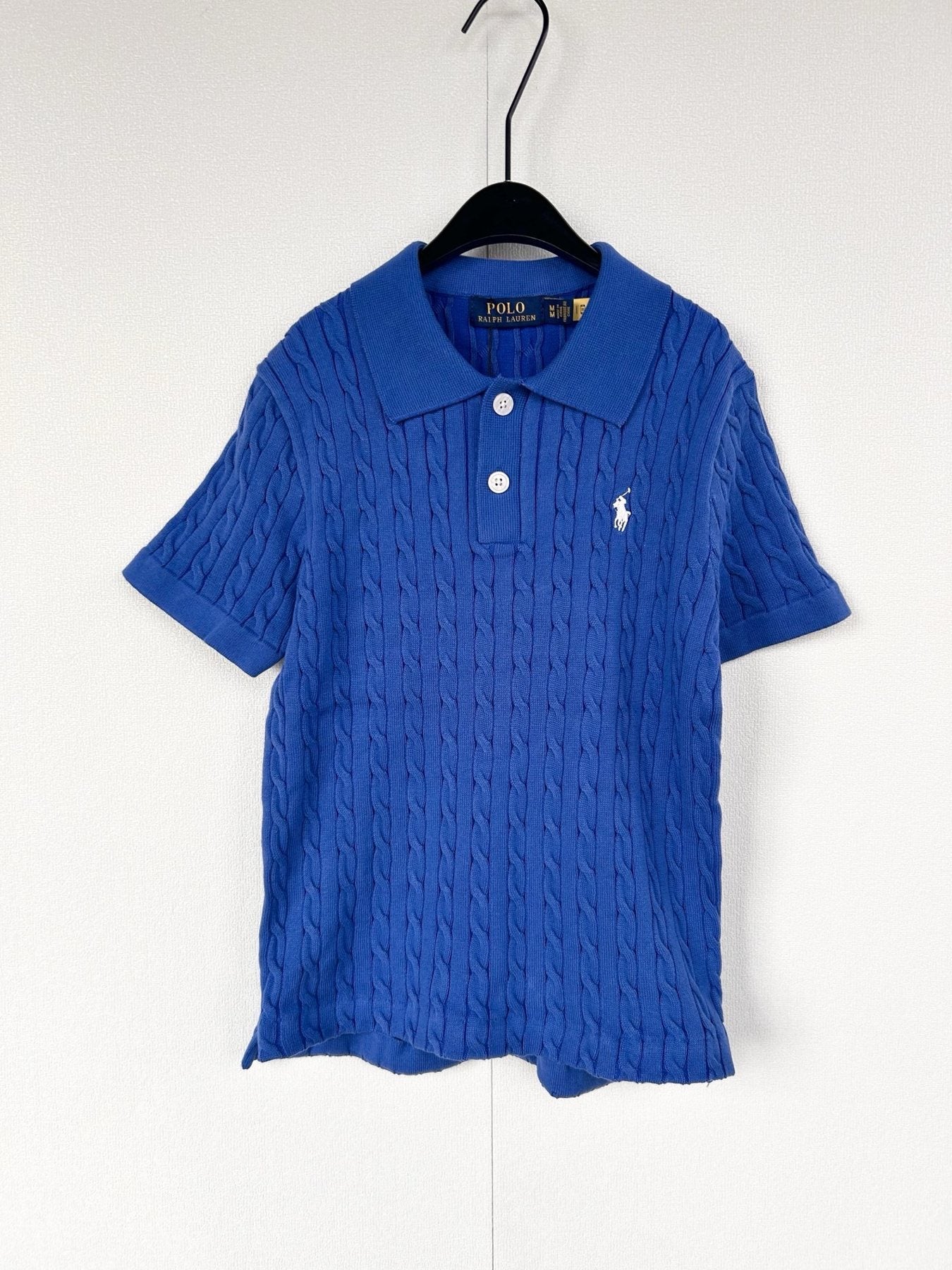 Test2-Ralph Lauren Women's Cable-Knit Short-Sleeve Polo Shirt — front
