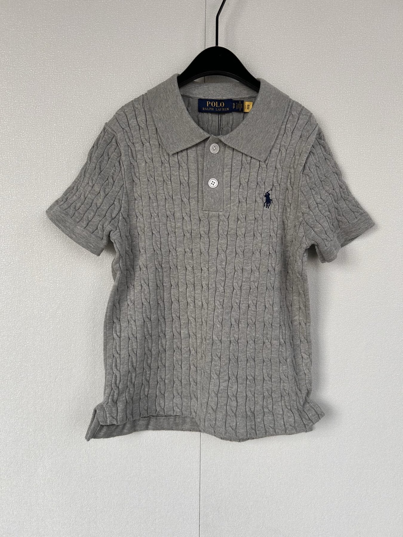 Test2-Ralph Lauren Women's Cable-Knit Short-Sleeve Polo Shirt — front