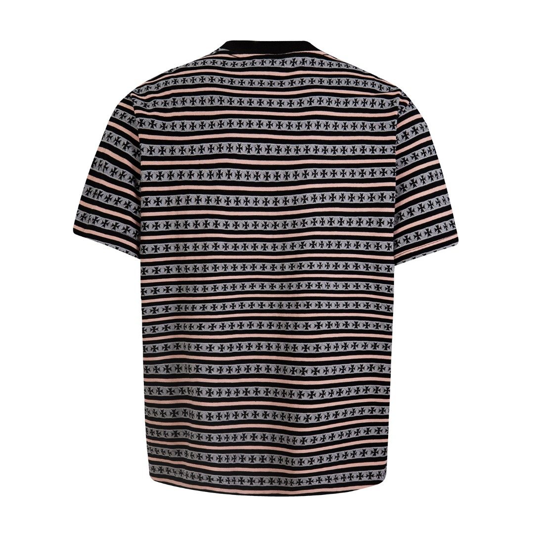 Test2-Chrome Hearts Striped Jacquard Knit T-Shirt — back