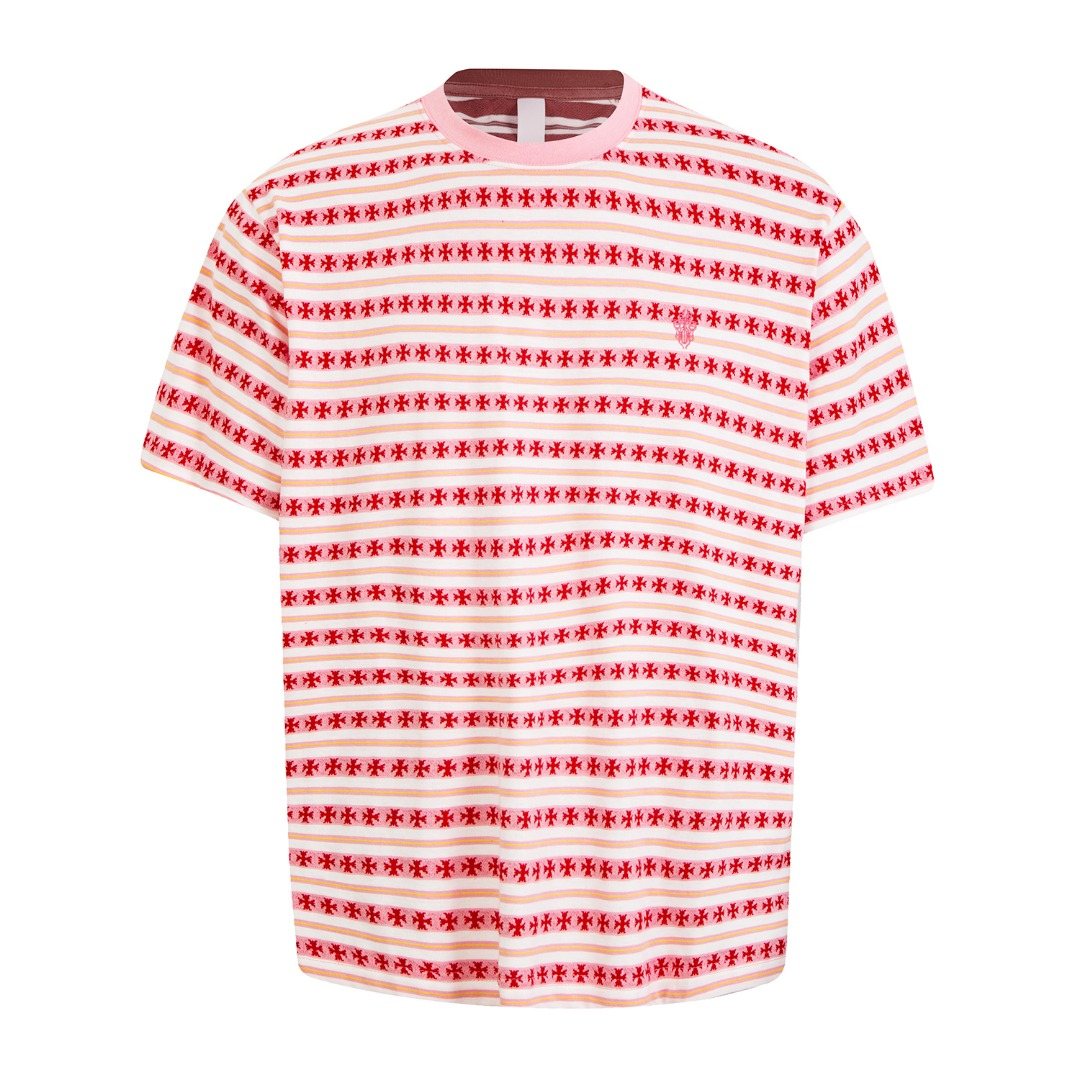 Test2-Chrome Hearts Striped Jacquard Knit T-Shirt — front
