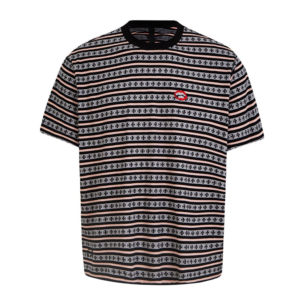Test2-Chrome Hearts Striped Jacquard Knit T-Shirt — front