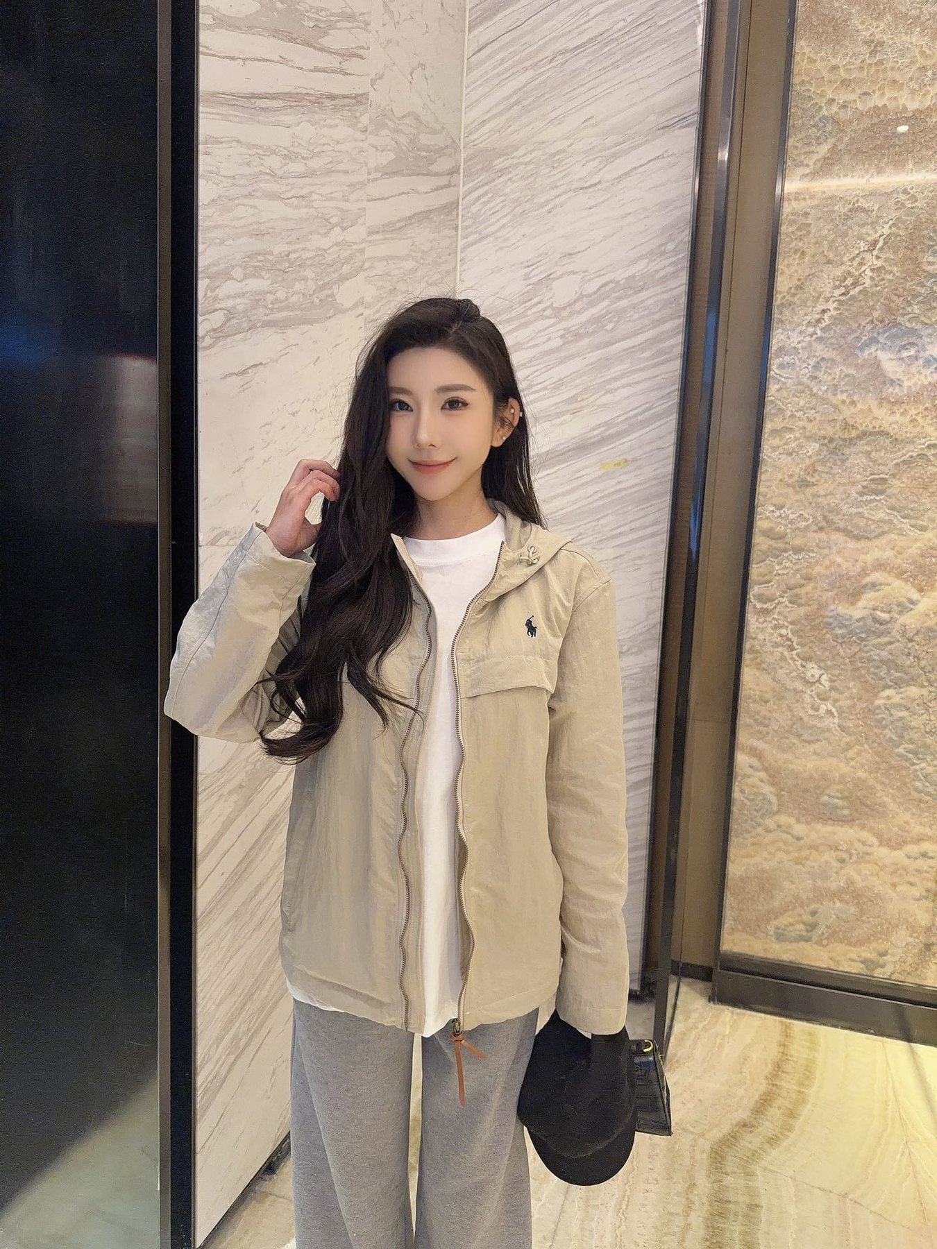 Test2-Ralph Lauren Embroidered Horse Logo Hooded Jacket — model
