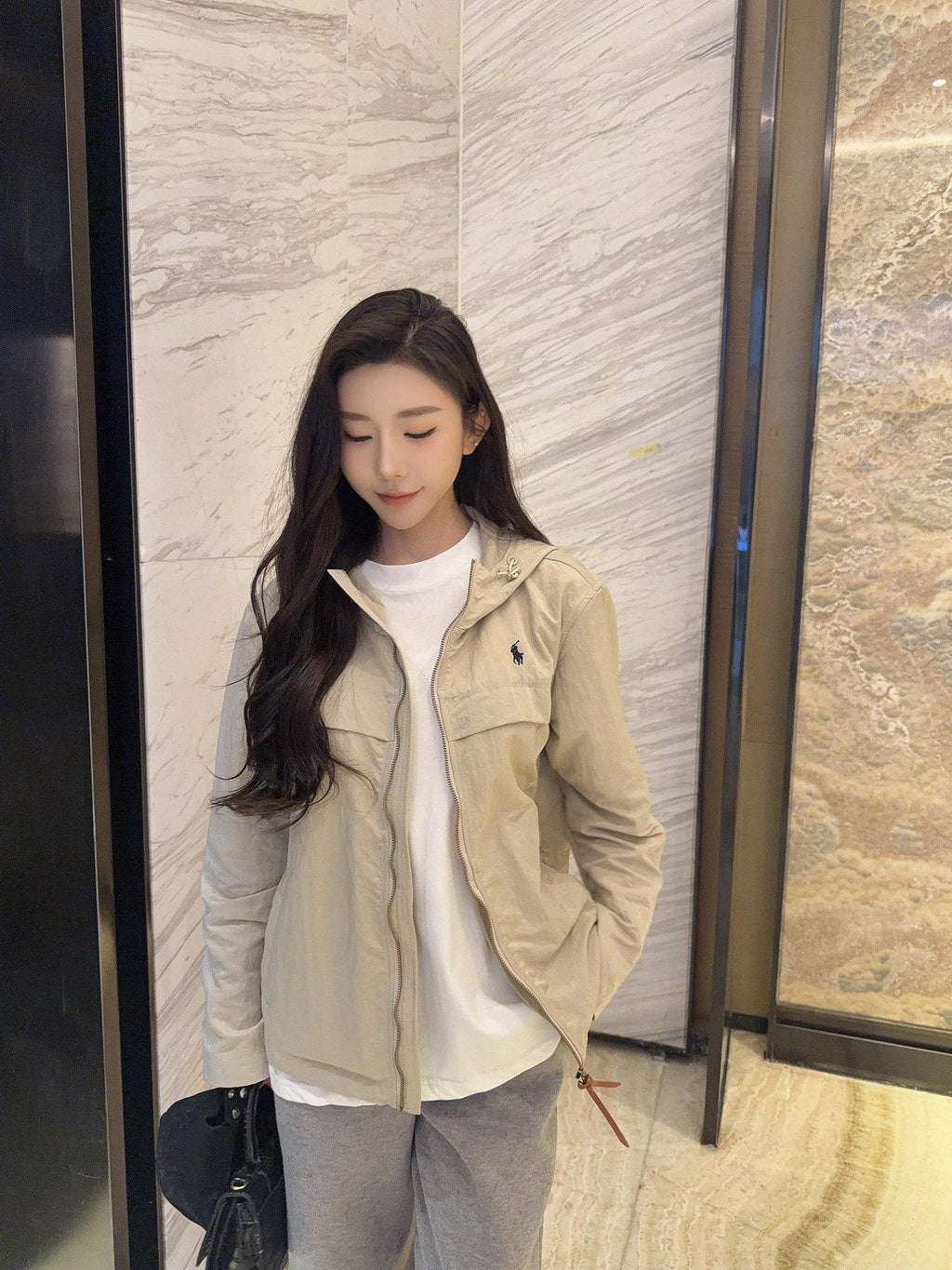 Test2-Ralph Lauren Embroidered Horse Logo Hooded Jacket — model