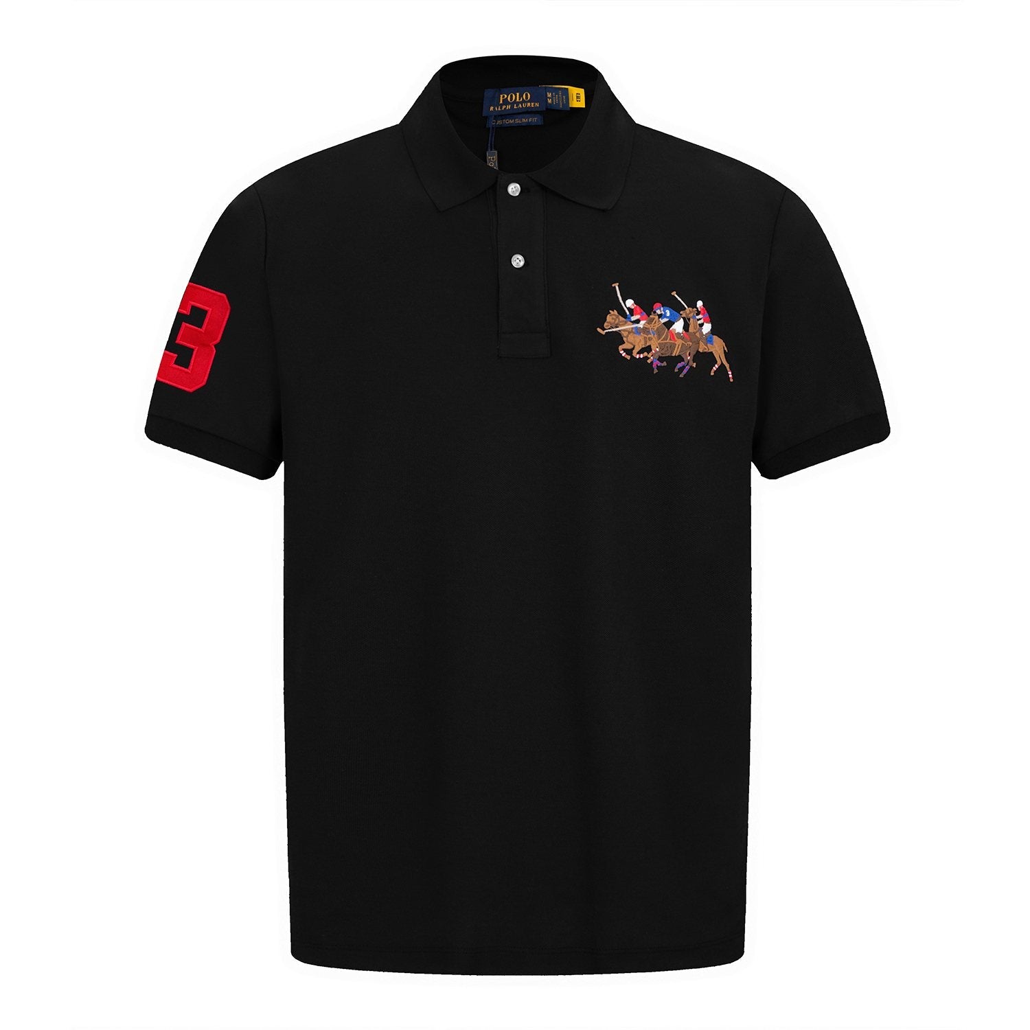 Test2-Ralph Lauren Embroidered Horse Short-Sleeve Polo Shirt — front