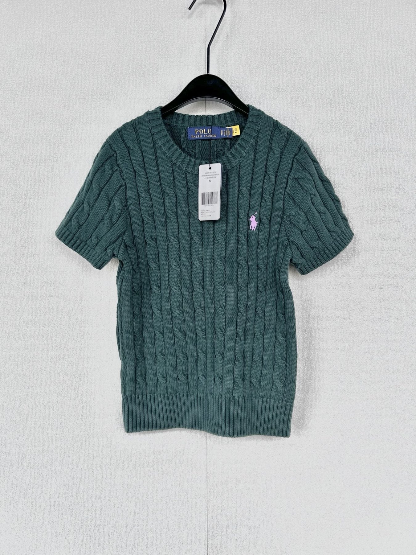 Test2-Ralph Lauren Women's Short-Sleeve Cable-Knit Sweater — front