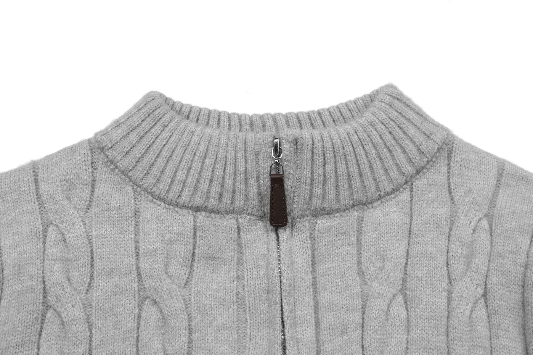 Test2-Ralph Lauren Cable-Knit Quarter-Zip Sweater — detail