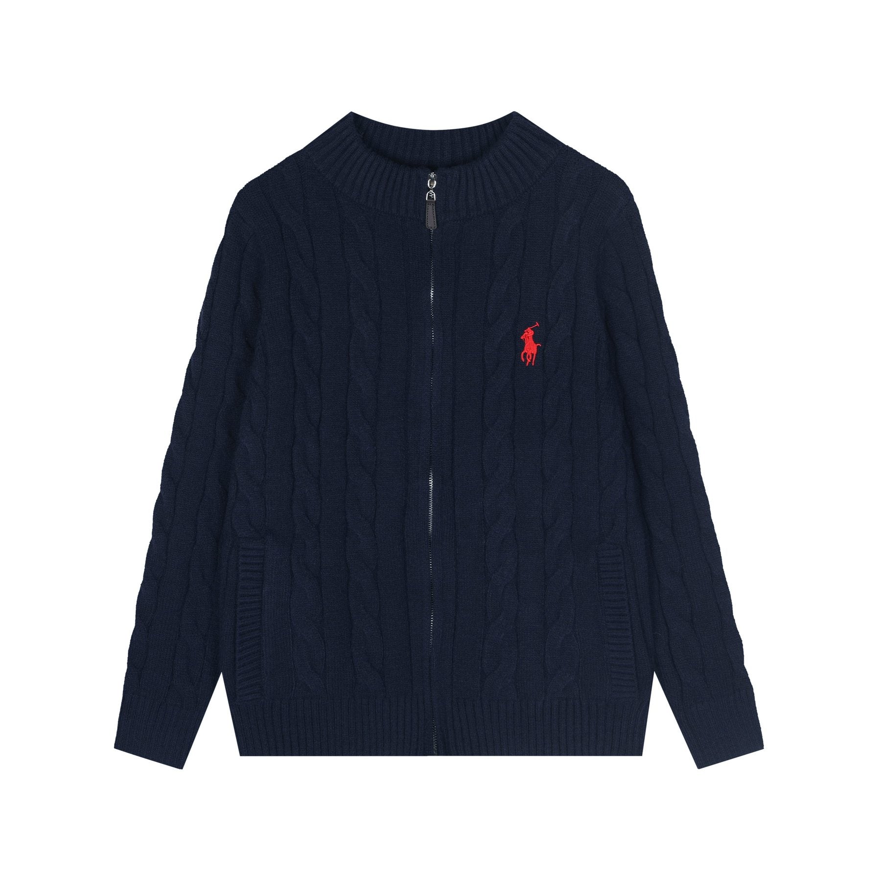 Test2-Ralph Lauren Full-Zip Cable-Knit Sweater — front