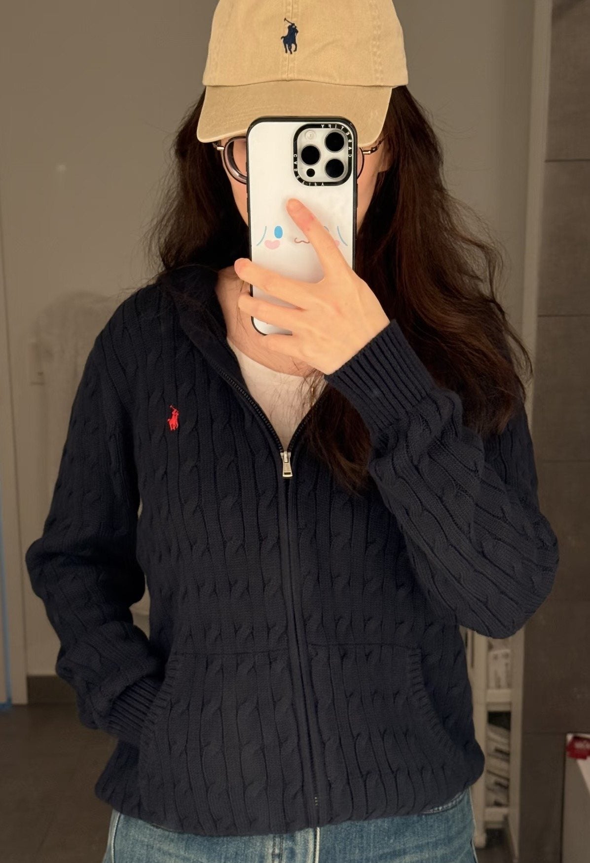 Test2-Ralph Lauren Full-Zip Cable-Knit Sweater — model