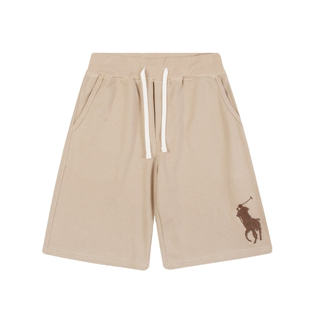 Test2-Ralph Lauren Big Pony Embroidered Drawstring Shorts — front
