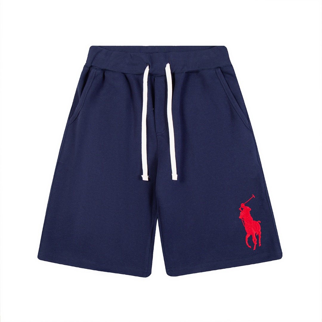 Test2-Ralph Lauren Big Pony Embroidered Drawstring Shorts — front