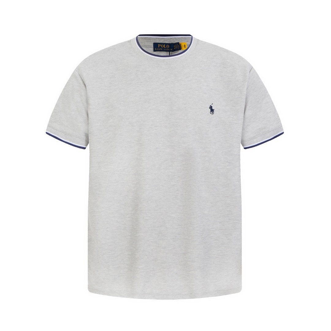 Test2-Ralph Lauren Contrast-Trim Piqué Crewneck T-Shirt — front